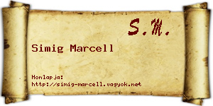 Simig Marcell névjegykártya